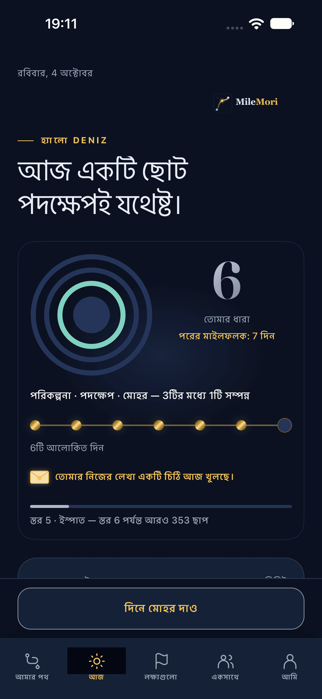 আজকের দিনটা, ধীরে।