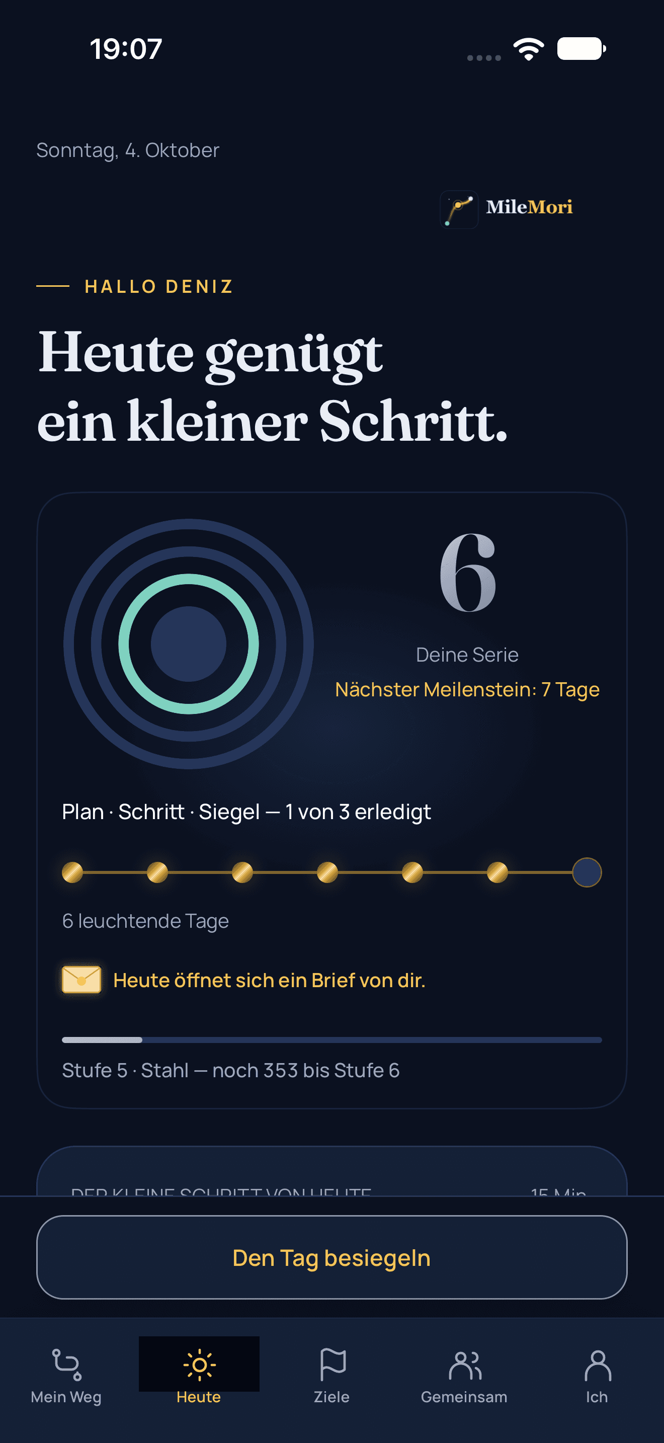 Heute, ganz ruhig.