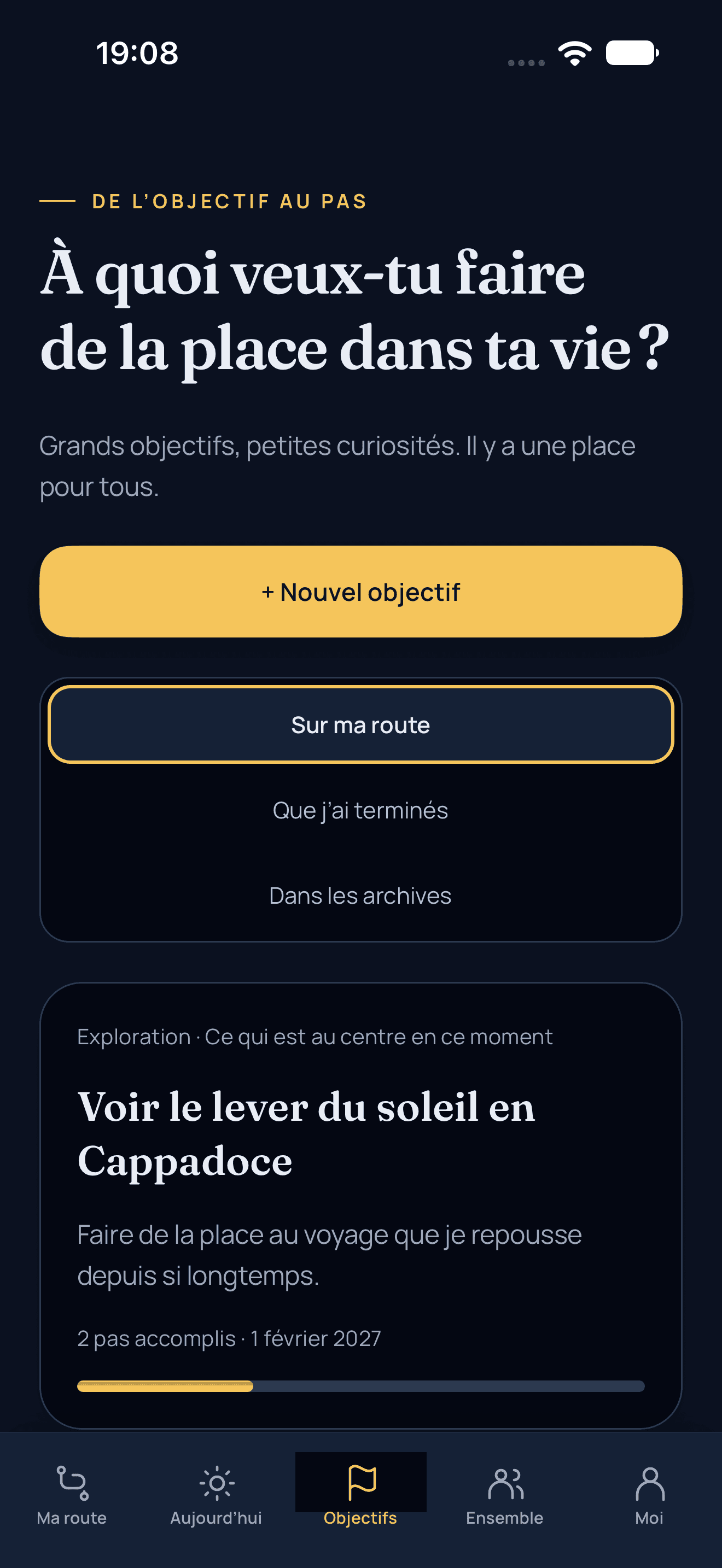 Place tes étapes.