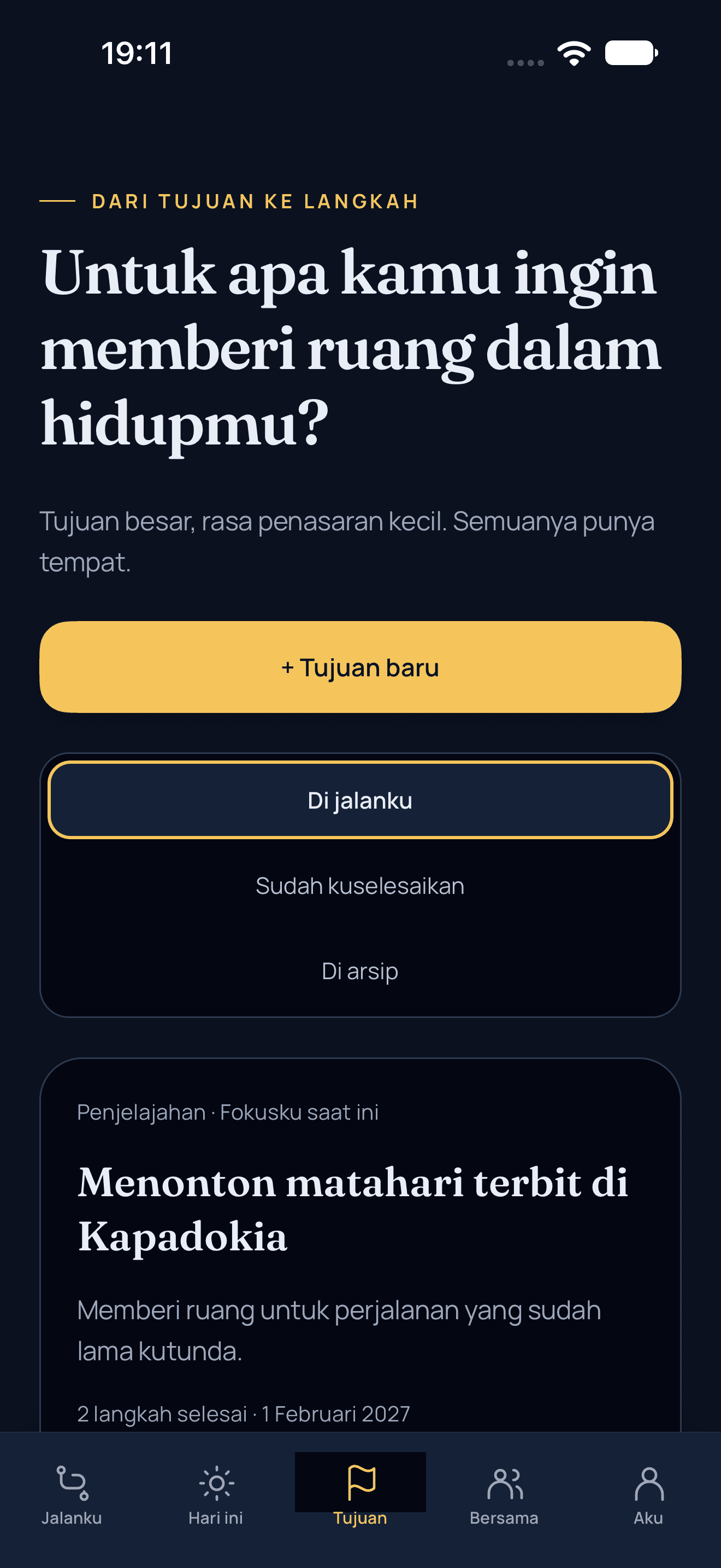Tempatkan perhentianmu.