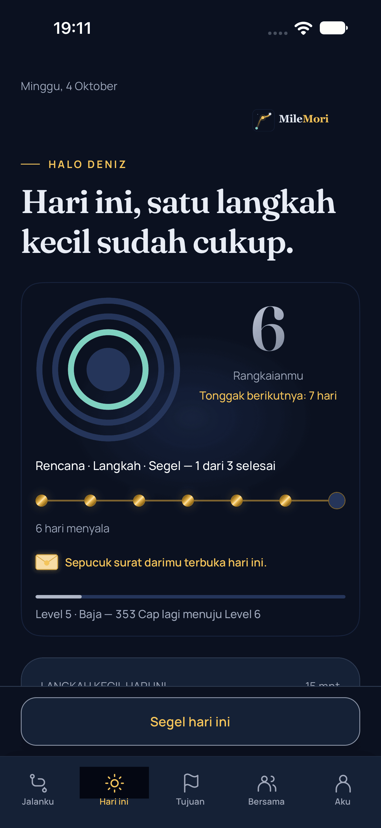 Hari ini, pelan-pelan.